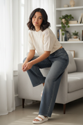 Wide Leg Jeans on Model